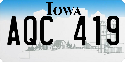 IA license plate AQC419