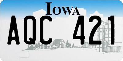 IA license plate AQC421