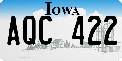 IA license plate AQC422