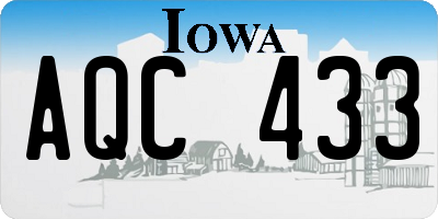 IA license plate AQC433