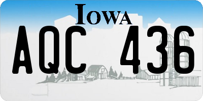 IA license plate AQC436