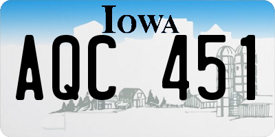 IA license plate AQC451