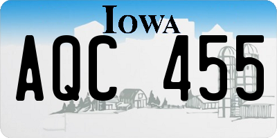 IA license plate AQC455