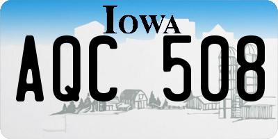 IA license plate AQC508