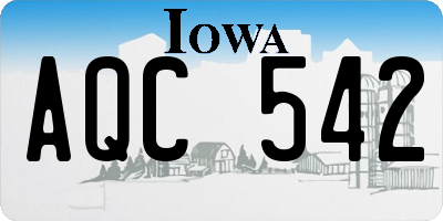 IA license plate AQC542