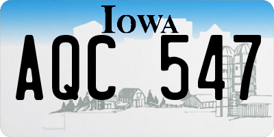 IA license plate AQC547