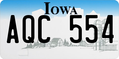 IA license plate AQC554