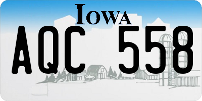 IA license plate AQC558