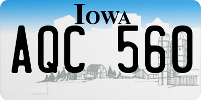 IA license plate AQC560