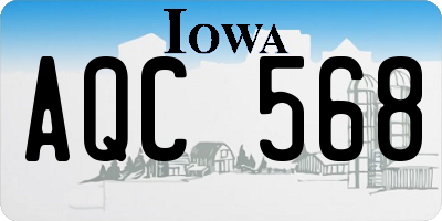 IA license plate AQC568
