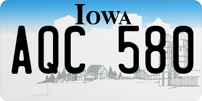 IA license plate AQC580