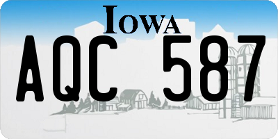 IA license plate AQC587