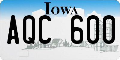 IA license plate AQC600