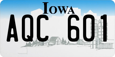 IA license plate AQC601
