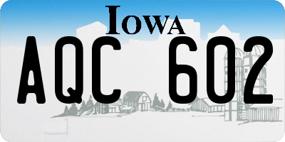 IA license plate AQC602