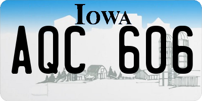 IA license plate AQC606