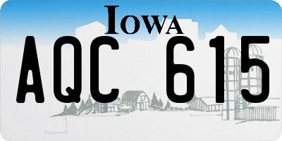 IA license plate AQC615