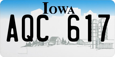IA license plate AQC617