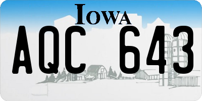 IA license plate AQC643