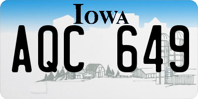 IA license plate AQC649
