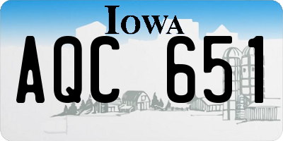 IA license plate AQC651