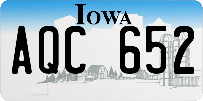 IA license plate AQC652