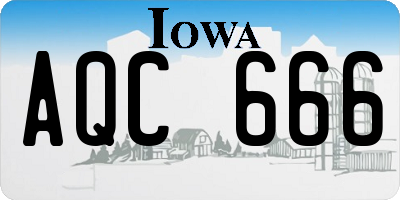IA license plate AQC666