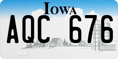 IA license plate AQC676