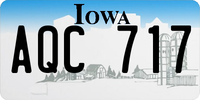 IA license plate AQC717