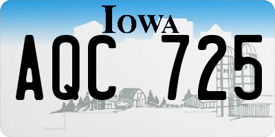 IA license plate AQC725