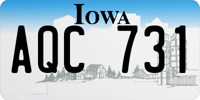 IA license plate AQC731