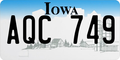 IA license plate AQC749