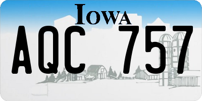 IA license plate AQC757