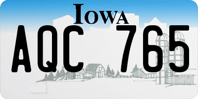 IA license plate AQC765