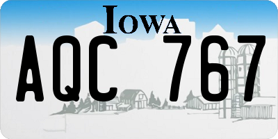 IA license plate AQC767