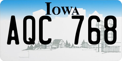 IA license plate AQC768
