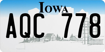 IA license plate AQC778