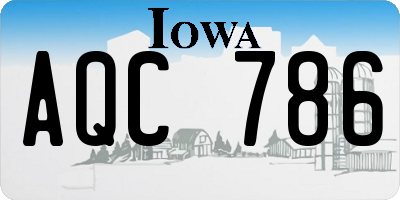 IA license plate AQC786