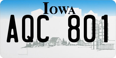 IA license plate AQC801
