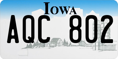 IA license plate AQC802
