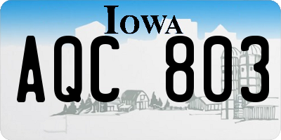 IA license plate AQC803