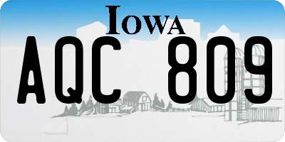 IA license plate AQC809
