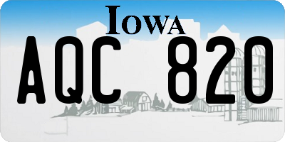 IA license plate AQC820