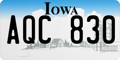 IA license plate AQC830