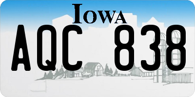 IA license plate AQC838