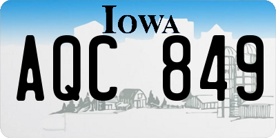 IA license plate AQC849