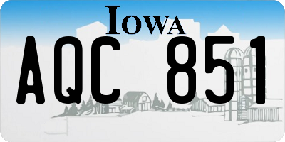 IA license plate AQC851