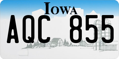 IA license plate AQC855