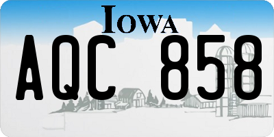 IA license plate AQC858