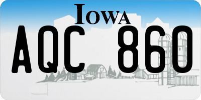 IA license plate AQC860